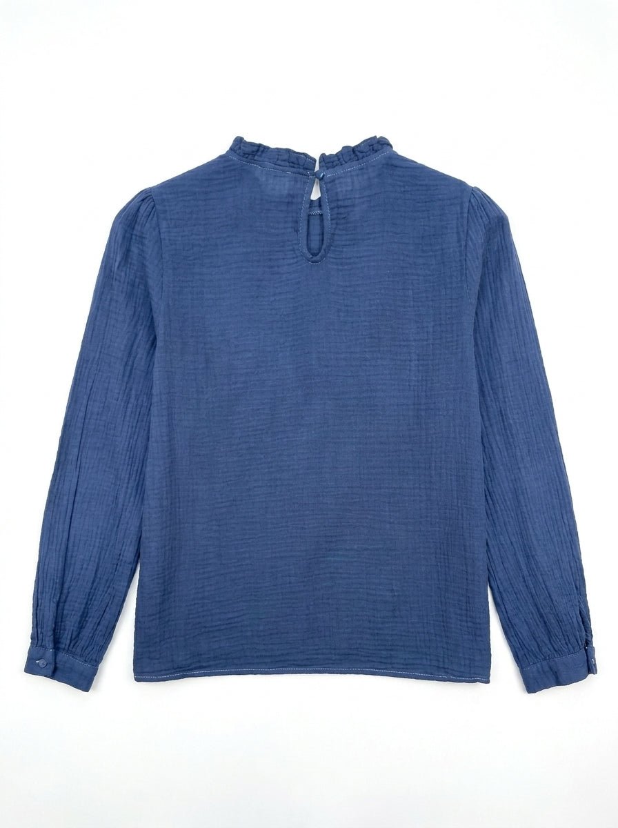 Blouse Bleu Denim - Taille S - Coclo Custom seconde main femme