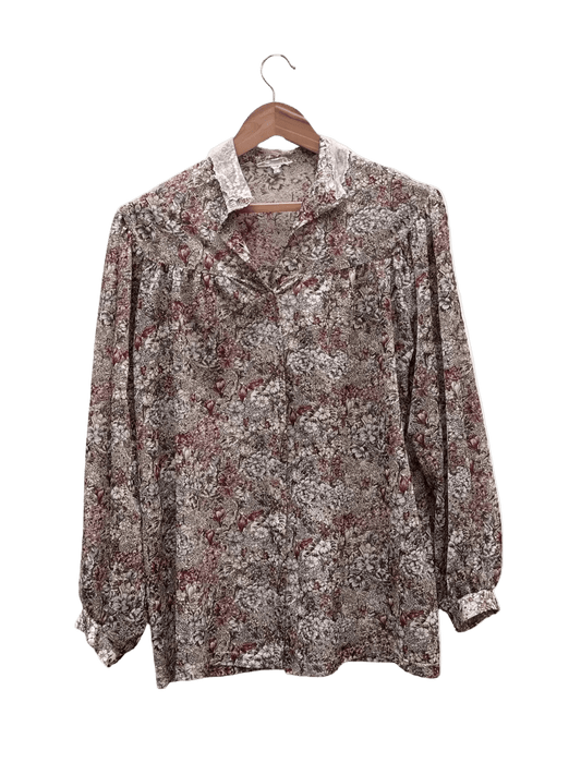 Chemise Fleurie Taille 40 CoClo Custom Upcycling femmes