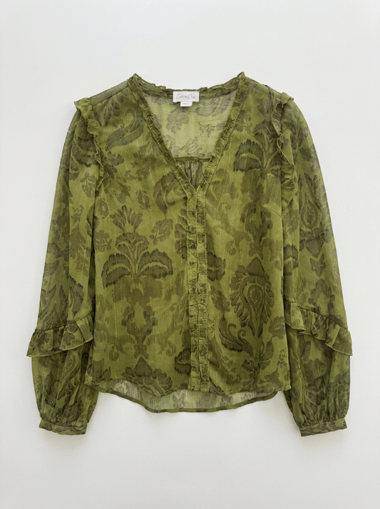 Chemise imprime vert taille 36 Cotton club Seconde main CoClo Femmes