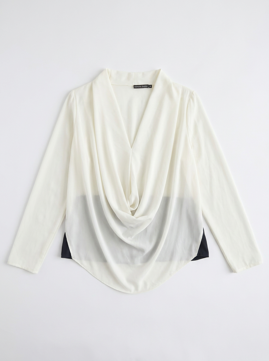 Chemisier Blanc et noir taille 38 Donna Dura Seconde main CoClo Femmes