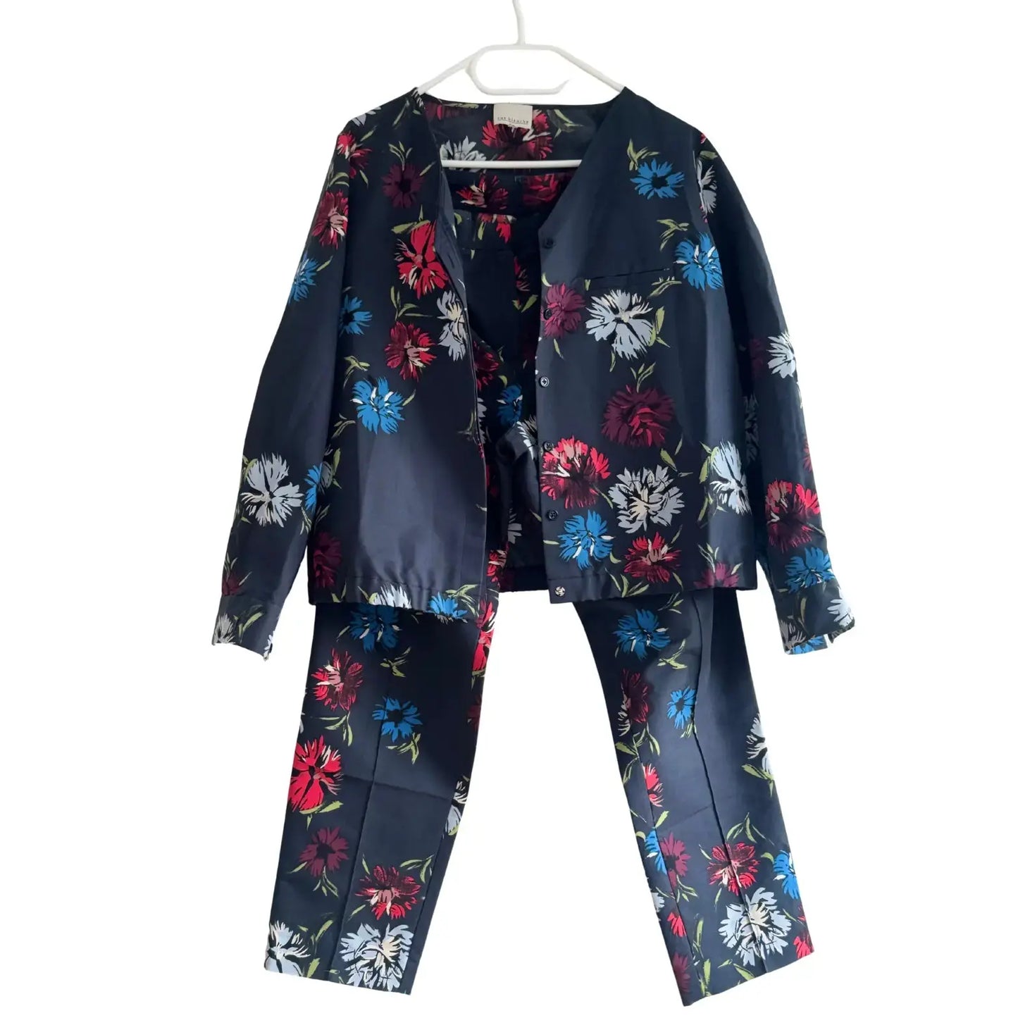 Pantalon cigarette à fleurs - Taille 3/L Rue Blanche