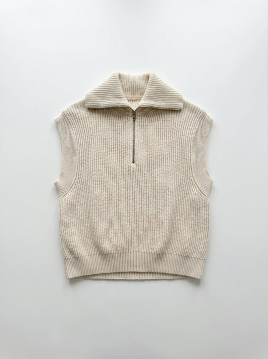 Pull_sans_manche_beige_Armadangels_Seconde_main_femme