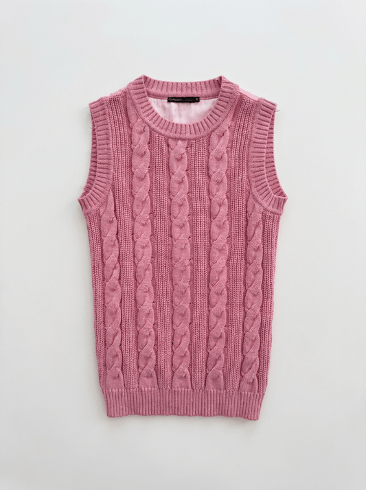 Pull sans manche rose taille 36 Donna Dura Seconde main CoClo Femmes