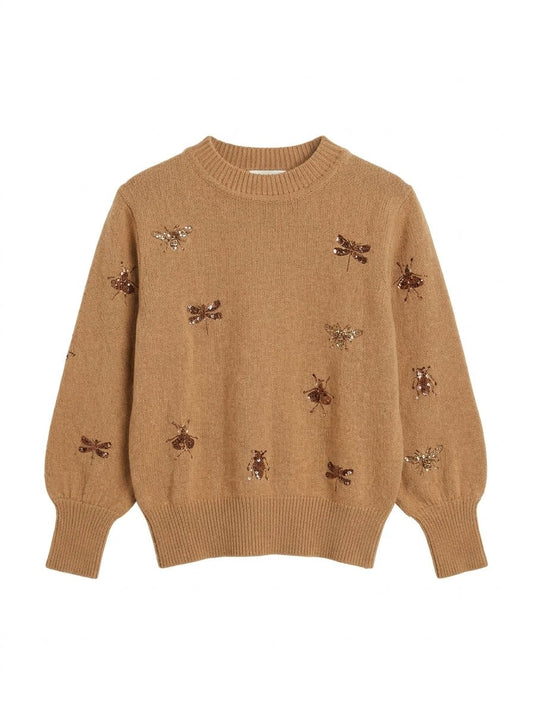 Pull taille 36 beige imprime Dona Dura Seconde main CoClo Femmes