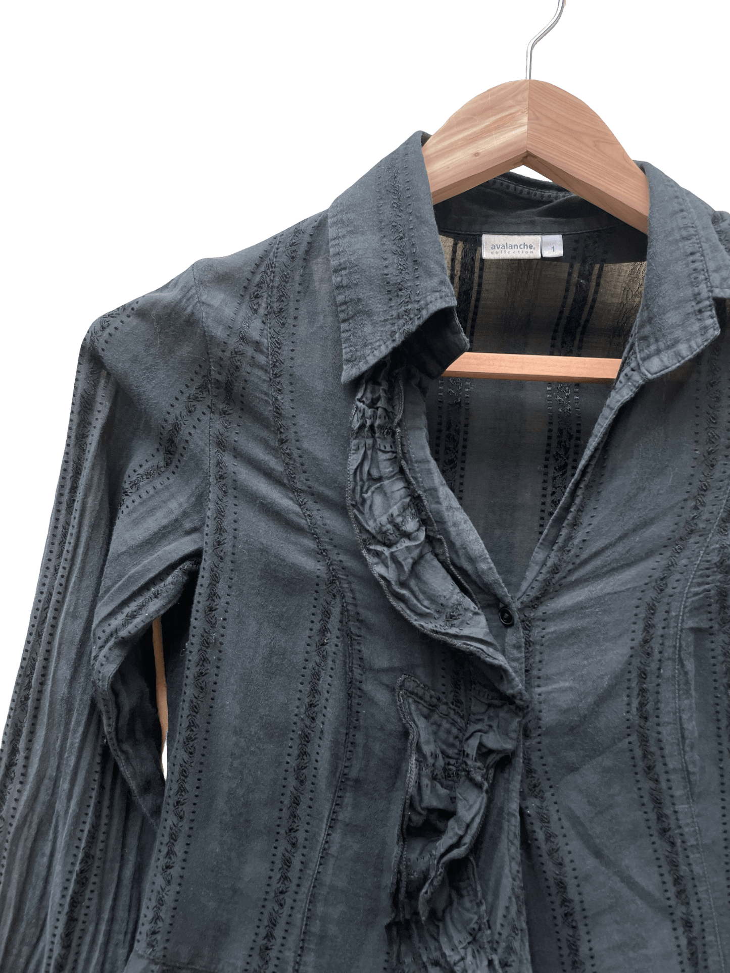 Chemise noire taille 1/S seconde main upcycling