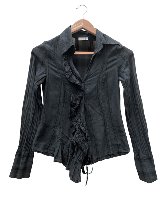 Chemise noire taille 1/S seconde main upcycling