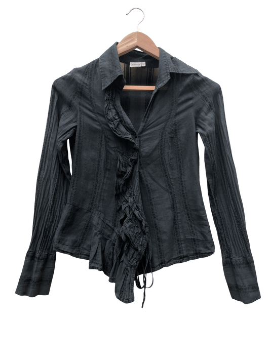 Chemise noire taille 1/S seconde main upcycling