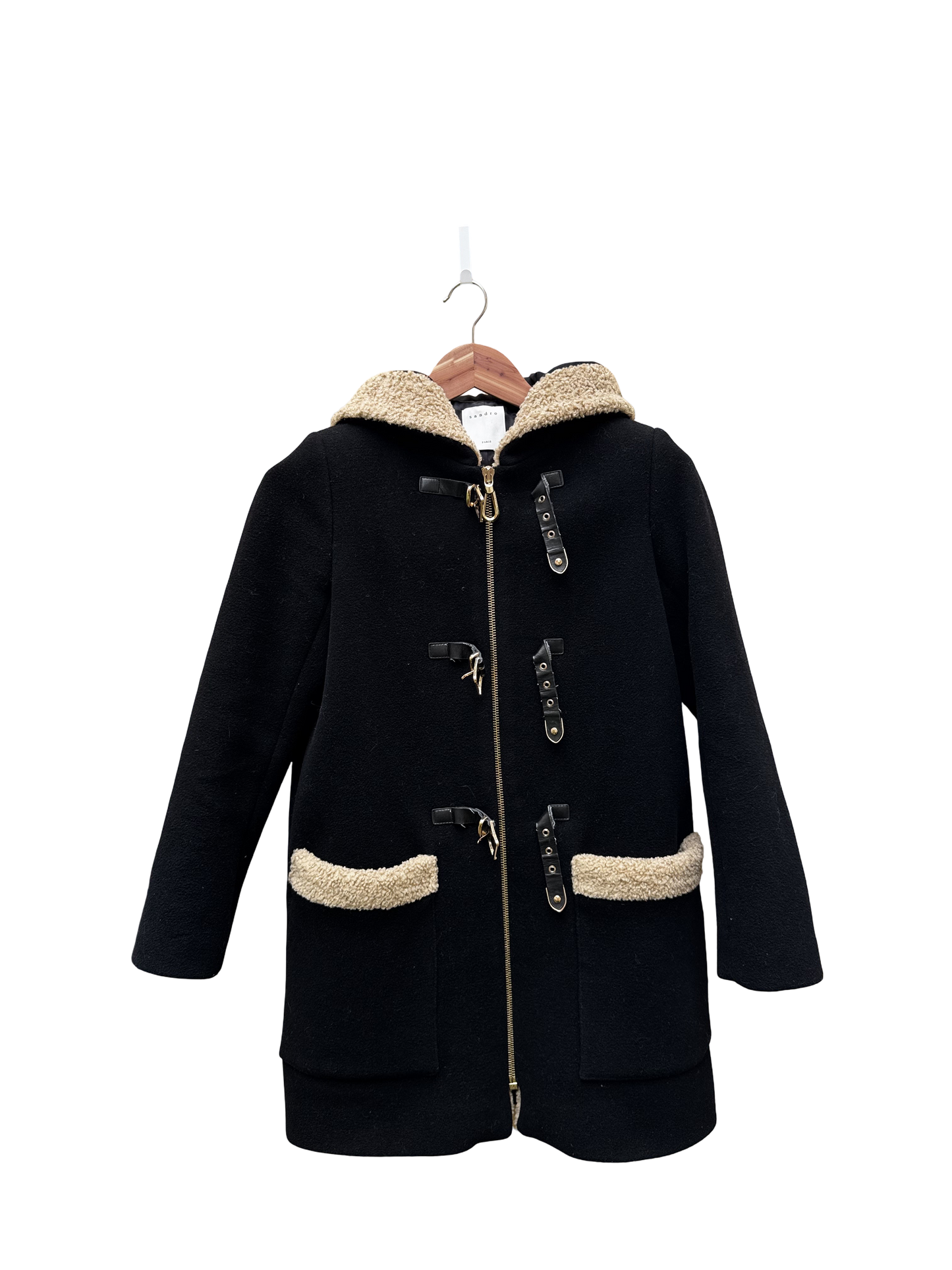 manteau noir taille 36 sandro seconde main femme