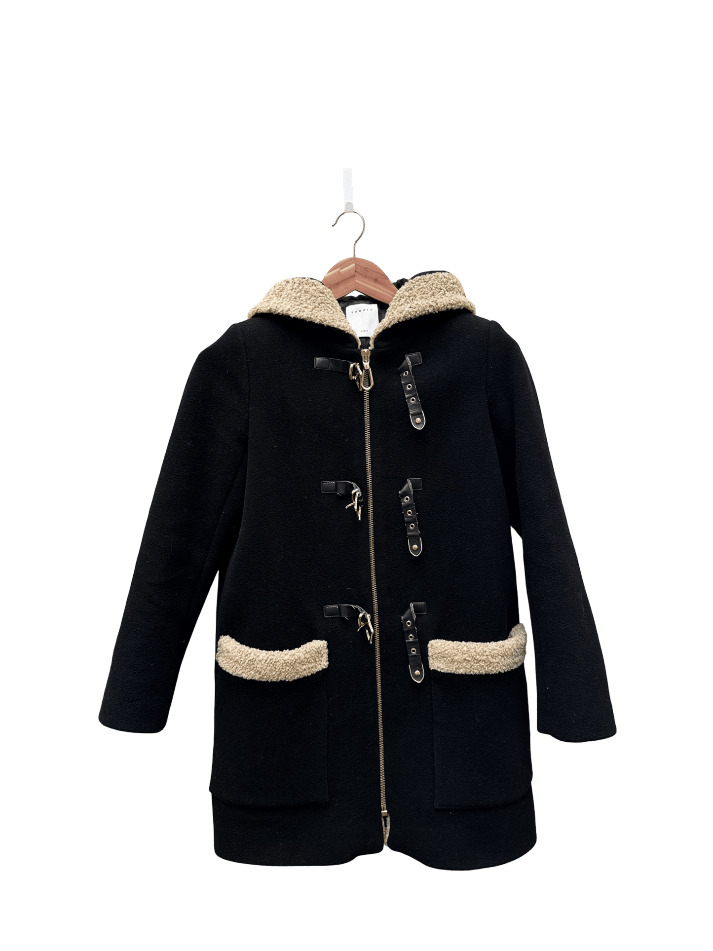 manteau noir taille 36 sandro seconde main femme
