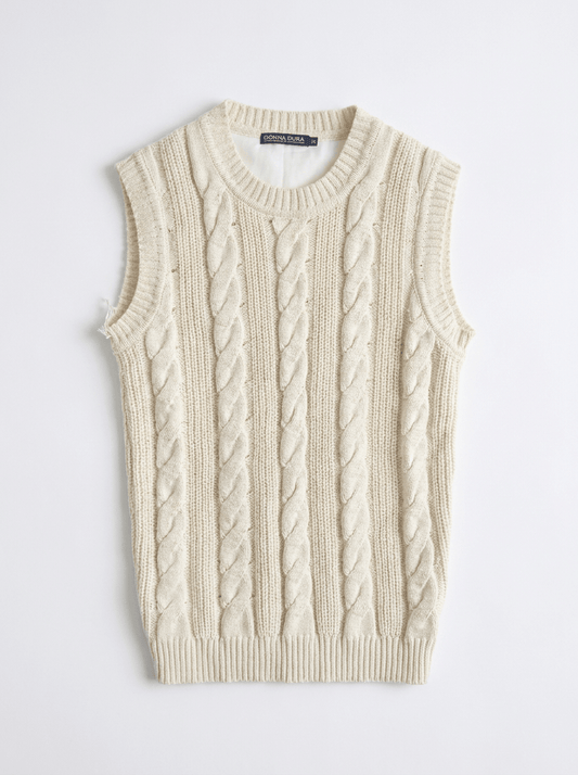 pull sans manche beige taille 38 Dona Dura Seconde main CoClo Femmes