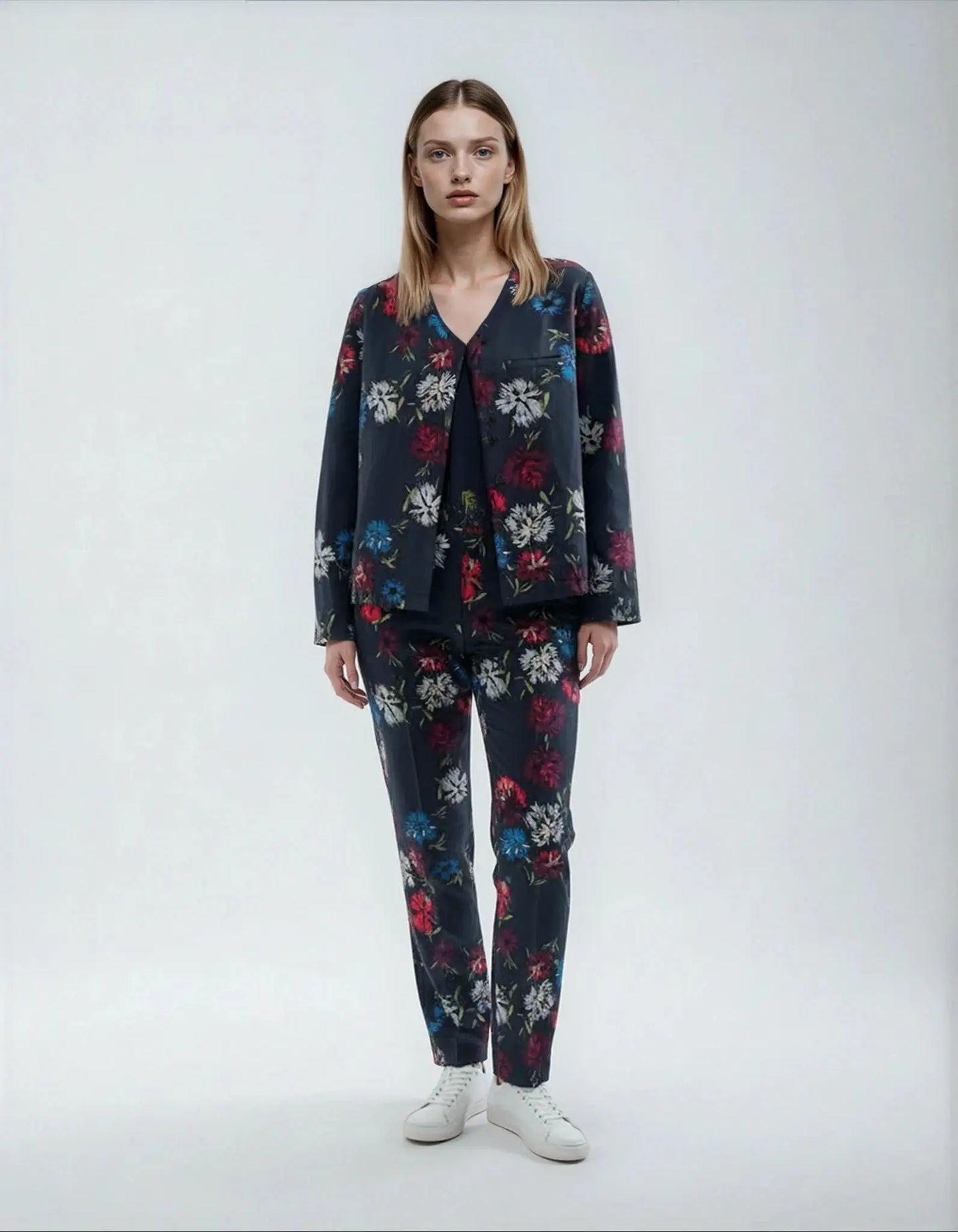 Blazer à fleurs - Taille 3/L Rue Blanche -vêtement seconde main