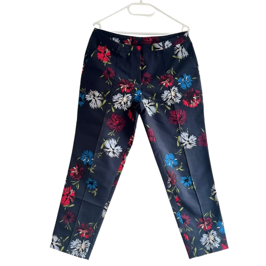 Floral Cigarette Trousers - Size 3/L