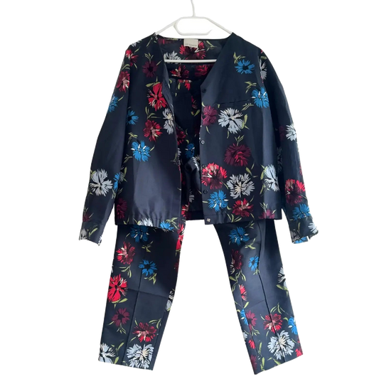 Floral Cigarette Trousers - Size 3/L