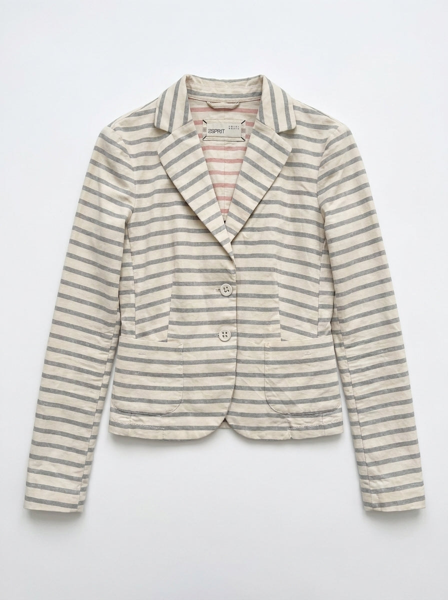 Blazer Esprit blanc et bleu rayure Taille 40 Seconde main CoClo Femmes