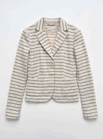 Blazer Esprit blanc et bleu rayure Taille 40 Seconde main CoClo Femmes