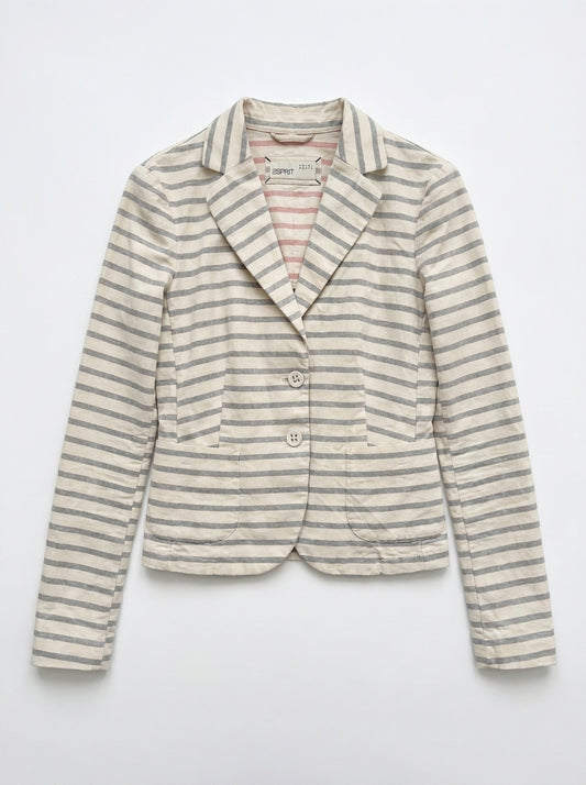 Blazer Esprit blanc et bleu rayure Taille 40 Seconde main CoClo Femmes