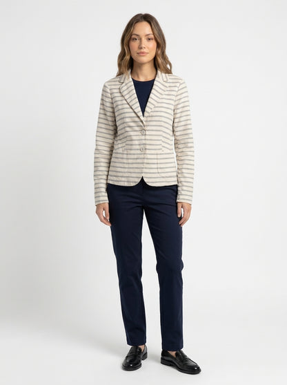 Blazer Esprit blanc et bleu rayure Taille 40 Seconde main CoClo Femmes
