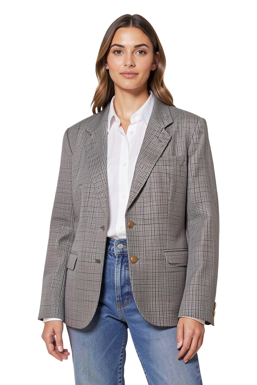 Blazer Gris - Taille oversize CoClo Custom Seconde main Upcycling femmes