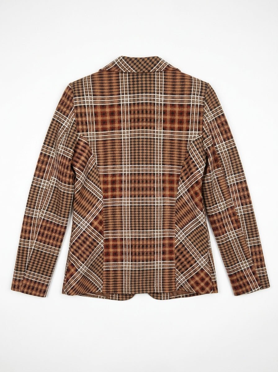 Blazer carreaux marron taille 36 Dona Dura Seconde main CoClo Femmes