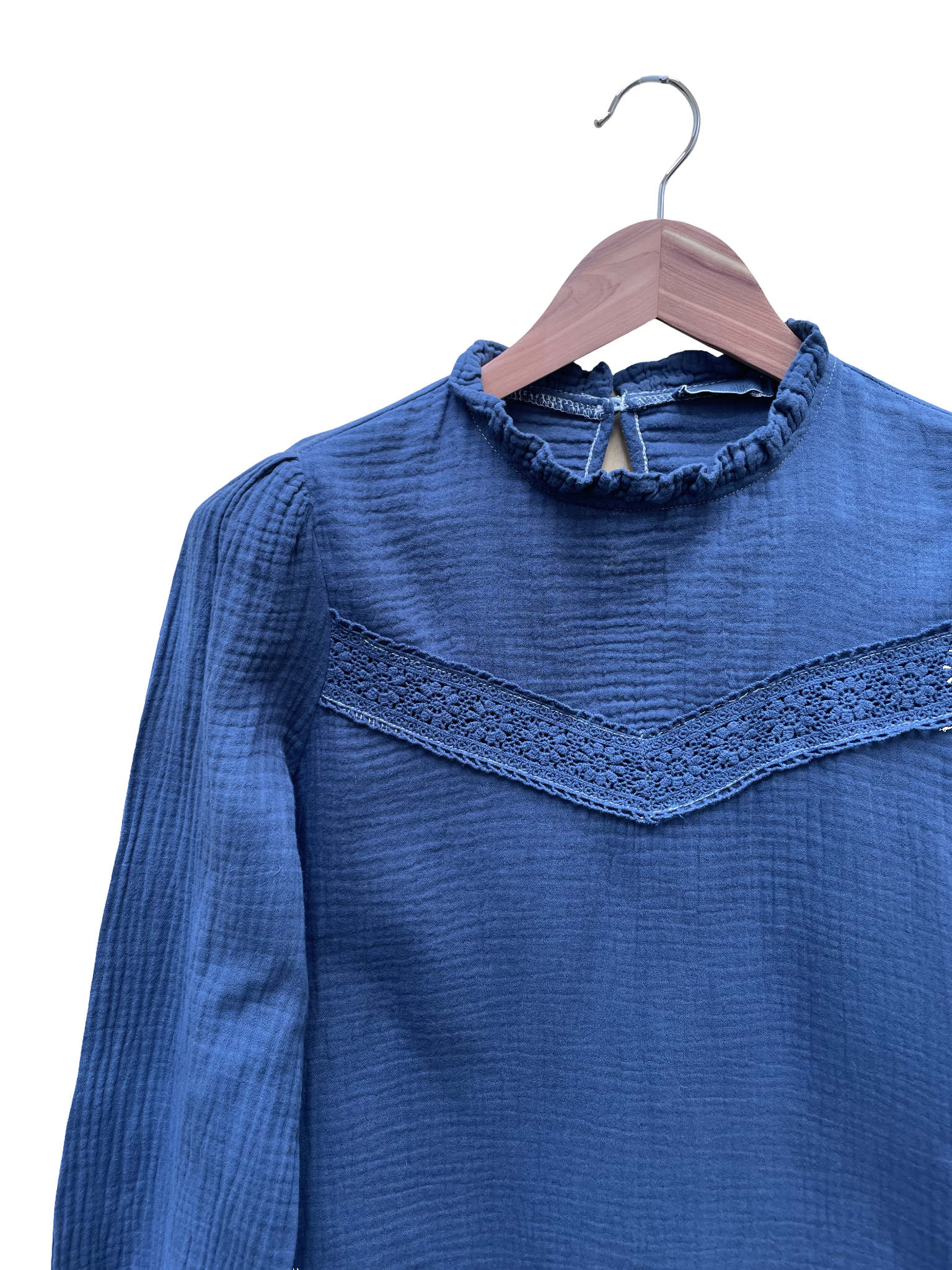 Blouse Bleu Denim - Taille S - Coclo Custom seconde main femme