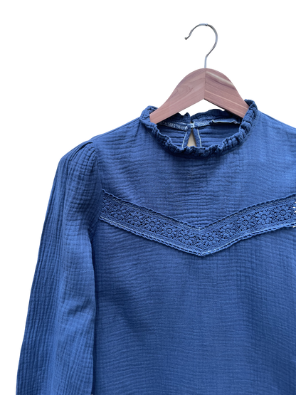 Blouse Bleu Denim - Taille S - Coclo Custom seconde main femme