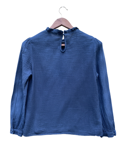 Blouse Bleu Denim - Taille S - Coclo Custom seconde main femme