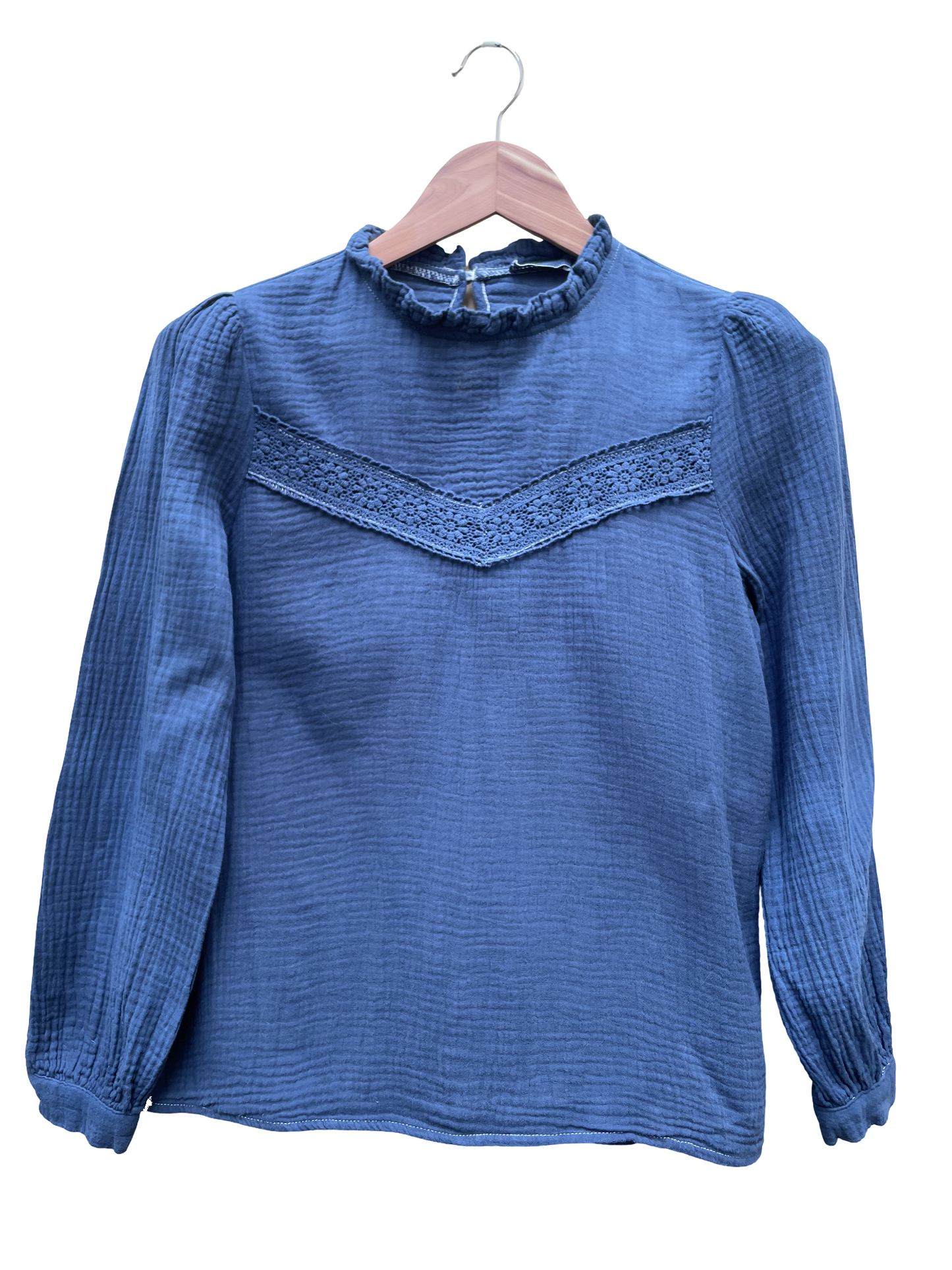 Blouse Bleu Denim - Taille S - Coclo Custom seconde main femme