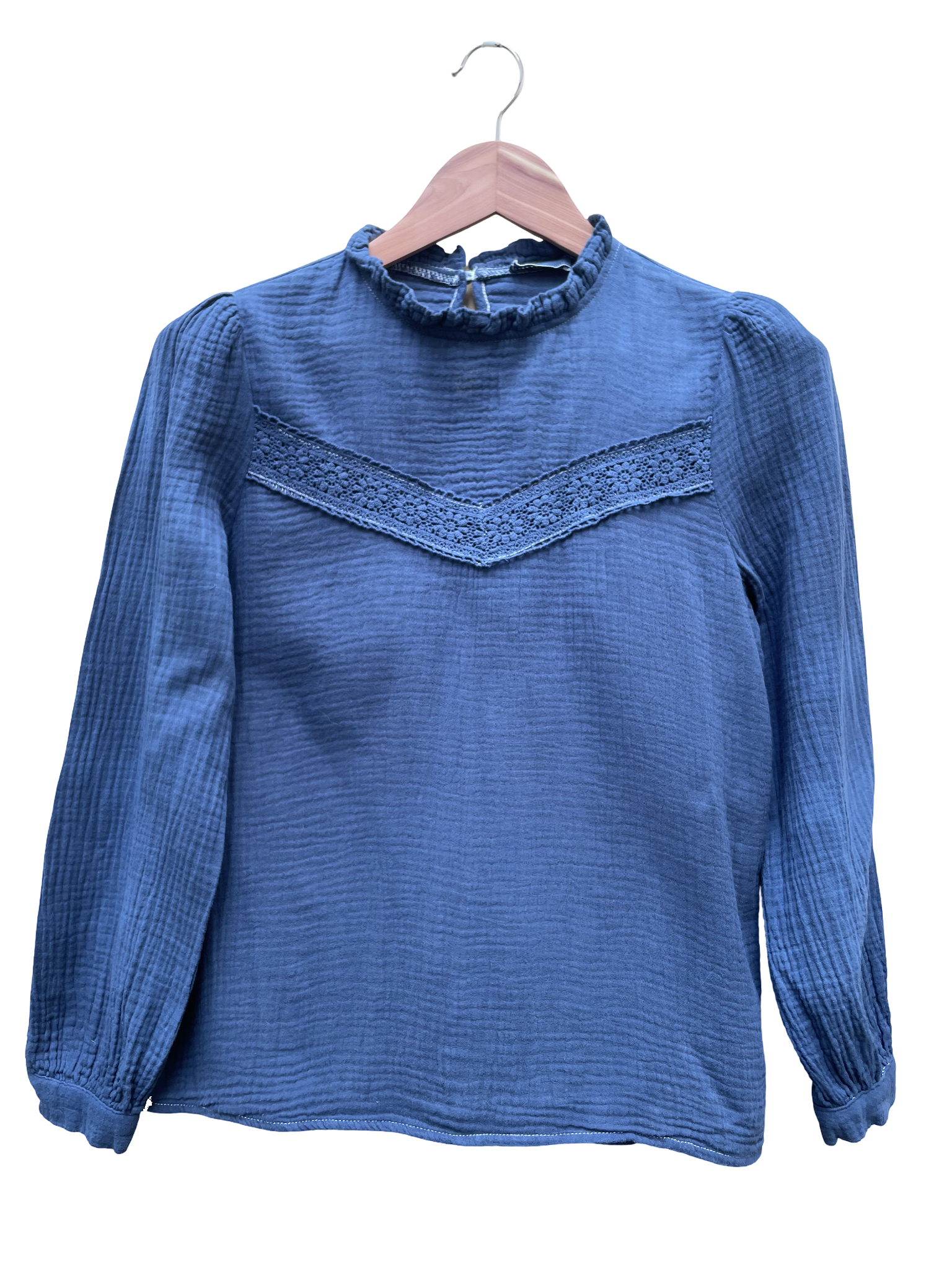 Blouse Bleu Denim - Taille S - Coclo Custom seconde main femme