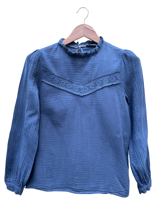 Blouse Bleu Denim - Taille S - Coclo Custom seconde main femme