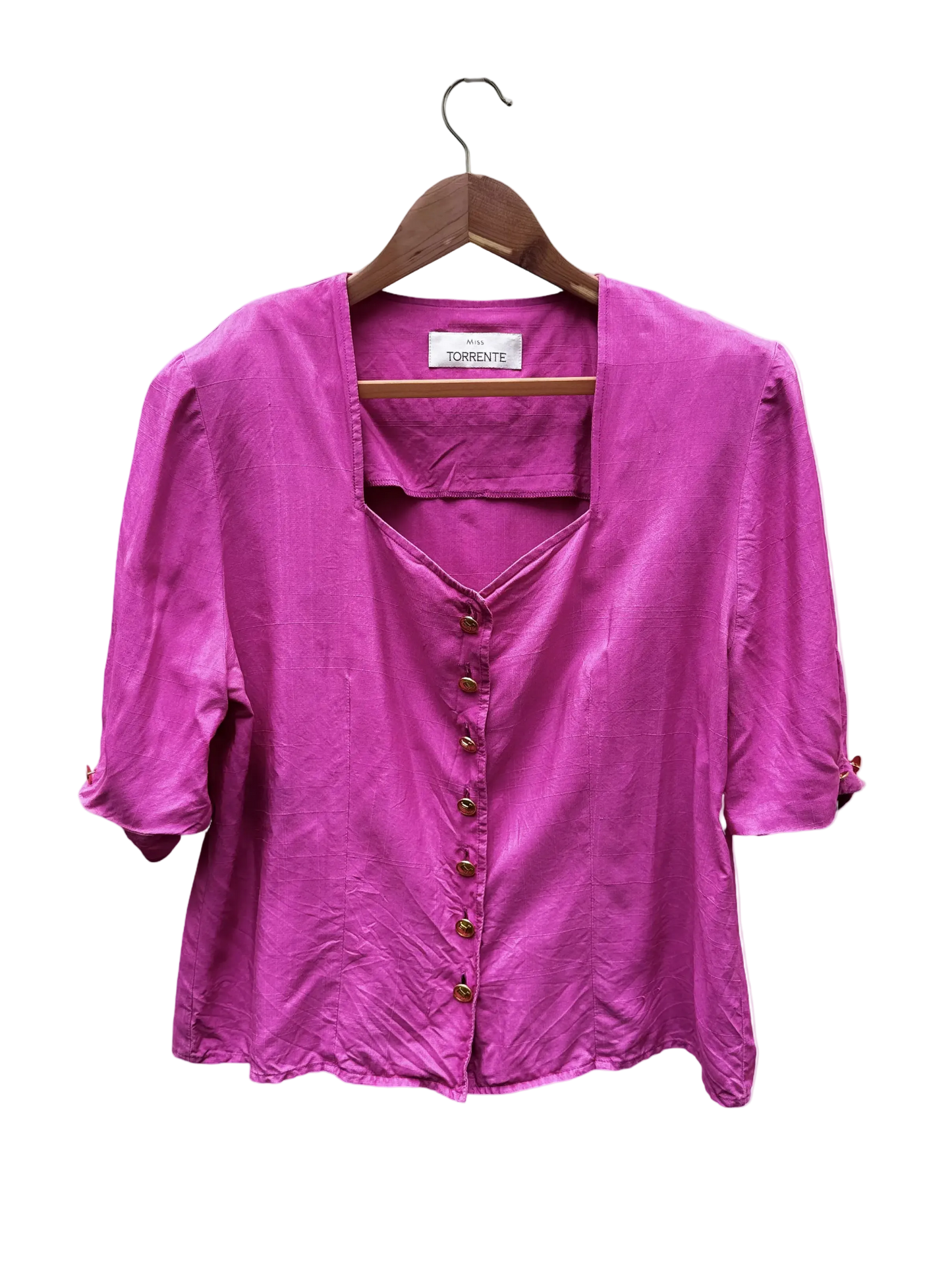 Blouse Fuchsia Taille L CoClo Custom Upcycling Femmes