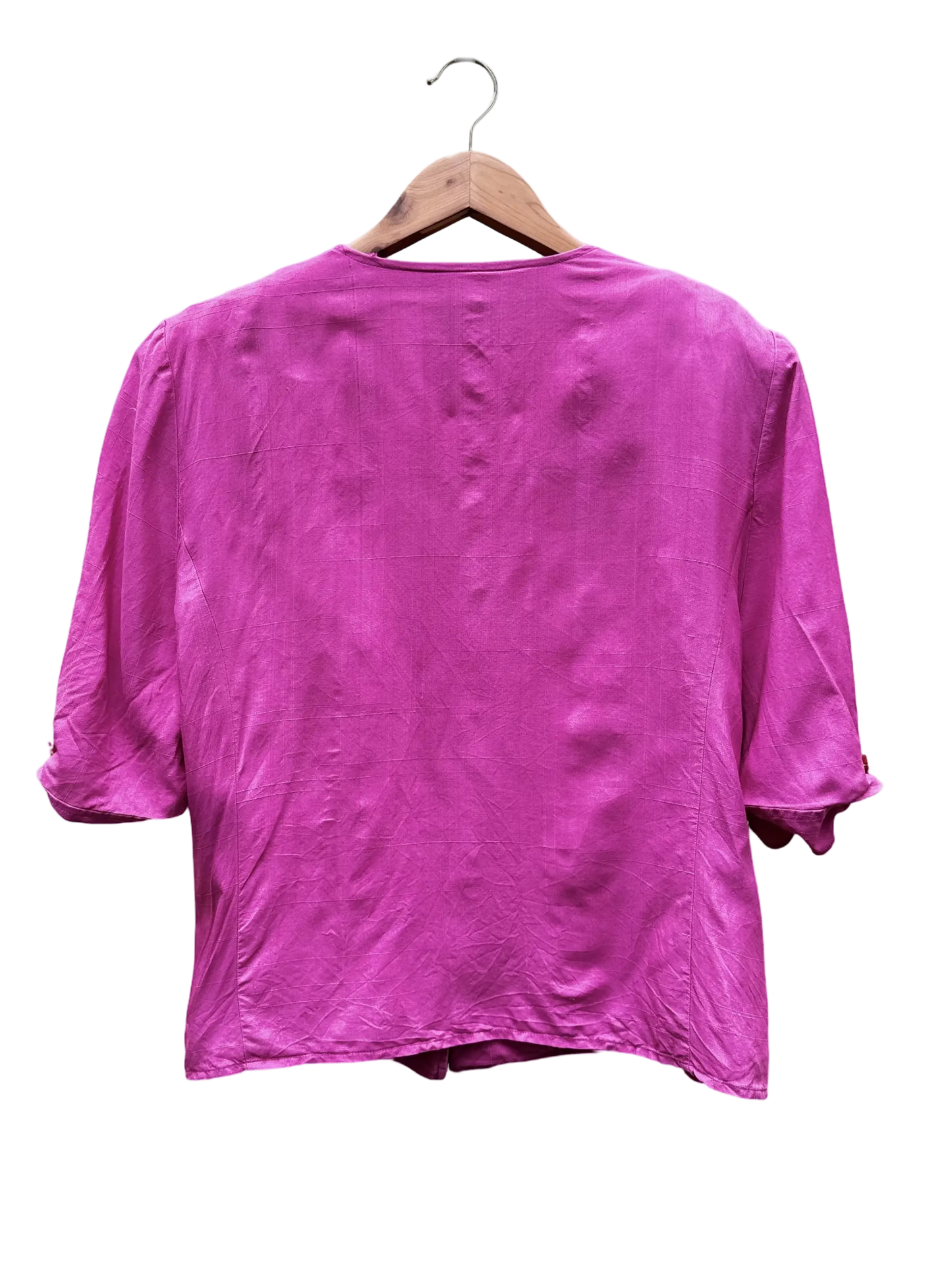 Blouse Fuchsia Taille L CoClo Custom Upcycling Femmes