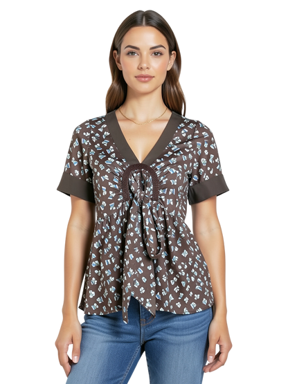 Blouse Marron - Taille 36 CoClo Custom seconde main femmes
