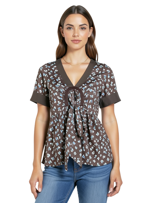 Blouse Marron - Taille 36 CoClo Custom seconde main femmes