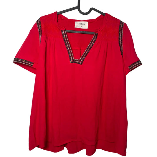 Blouse rouge - Taille 1/S CoClo Custom vue 3 upcycling