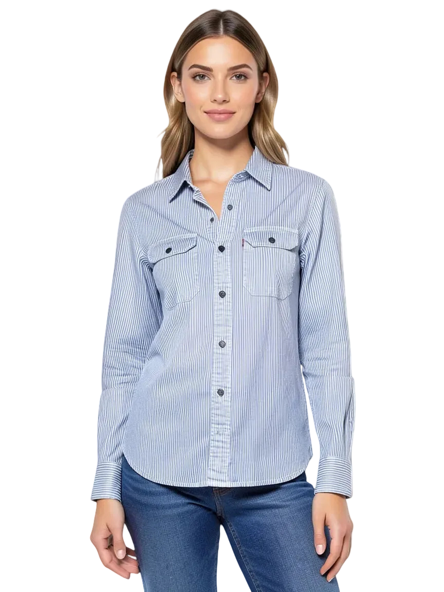 Chemise Bleu & Blanche - Taille XS Levis CoClo Seconde main femmes