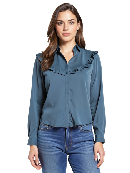 Chemise Bleu Pétrole - Taille S CoClo Custom Seconde main femmes