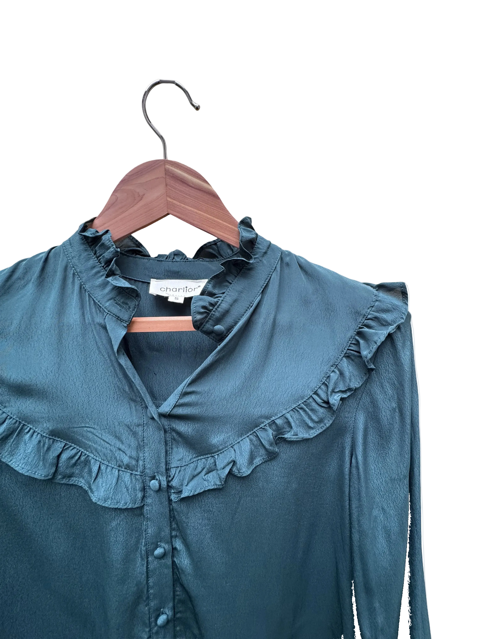 Chemise Bleu Petrole - Taille S CoClo Custom Seconde main femmes