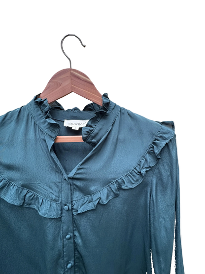 Chemise Bleu Petrole - Taille S CoClo Custom Seconde main femmes