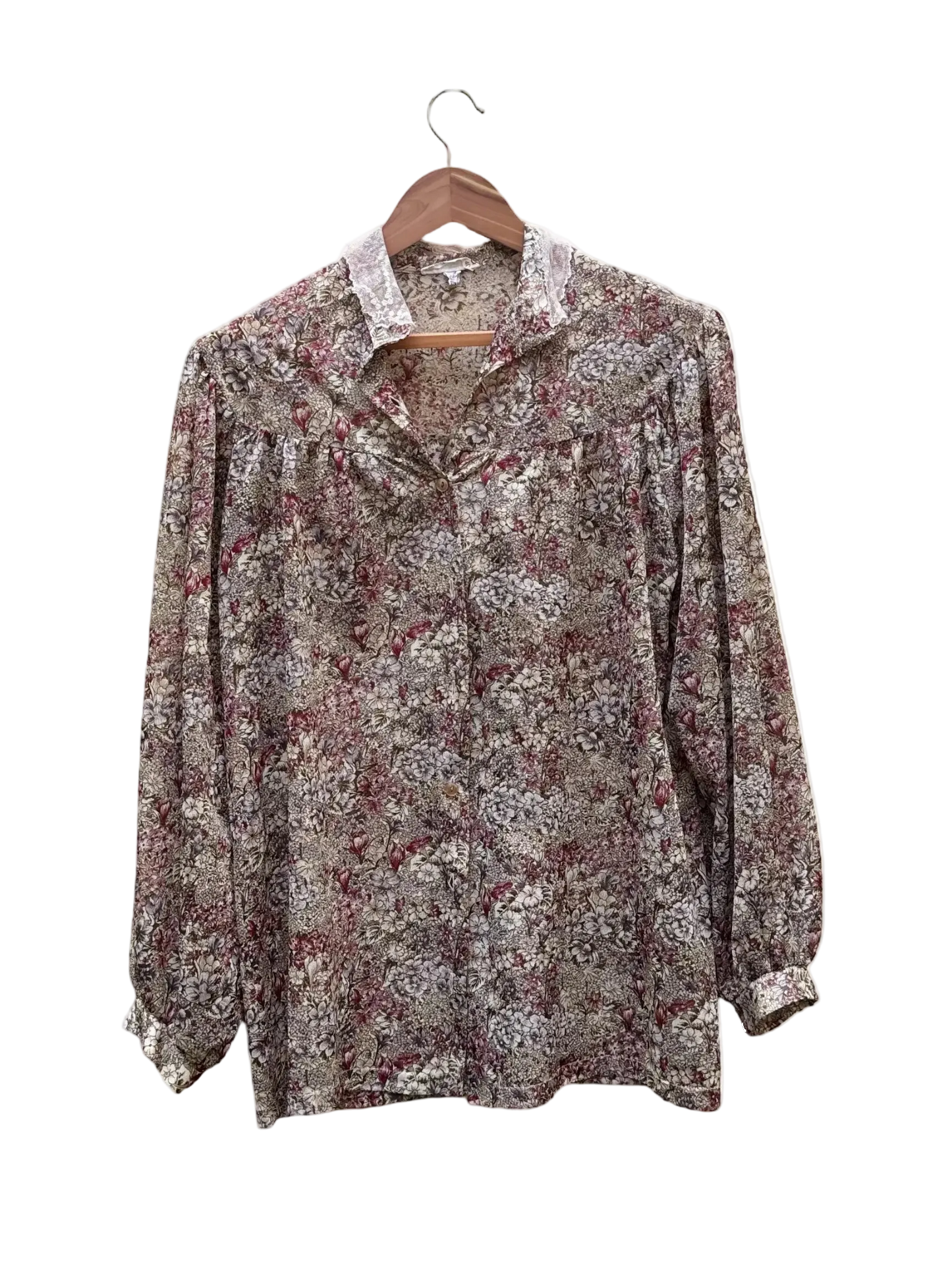 Chemise Fleurie Taille 40 CoClo Custom Upcycling femmes