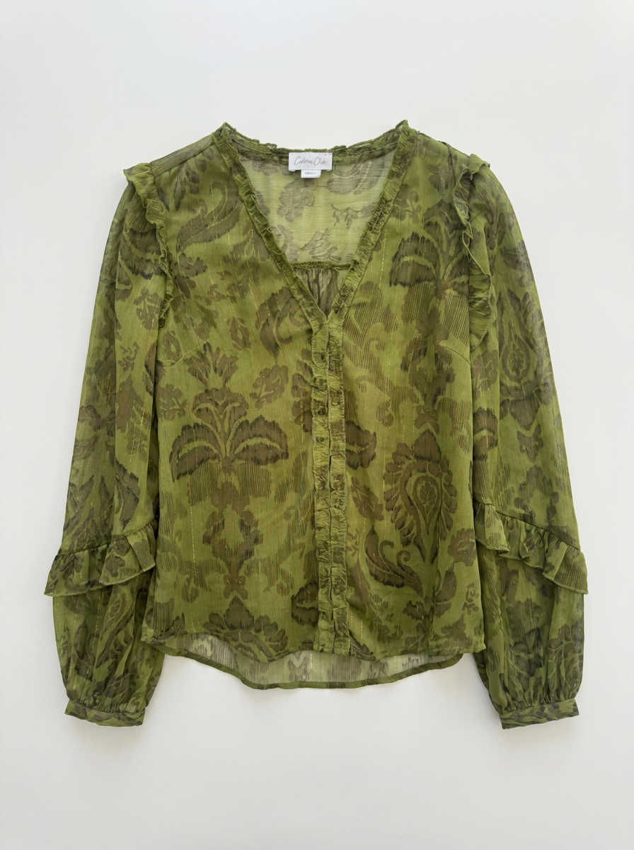 Chemise imprime vert taille 36 Cotton club Seconde main CoClo Femmes