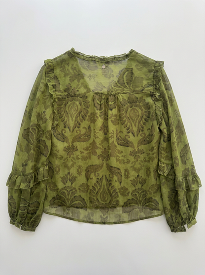 Chemise imprime vert taille 36 Cotton club Seconde main CoClo Femmes