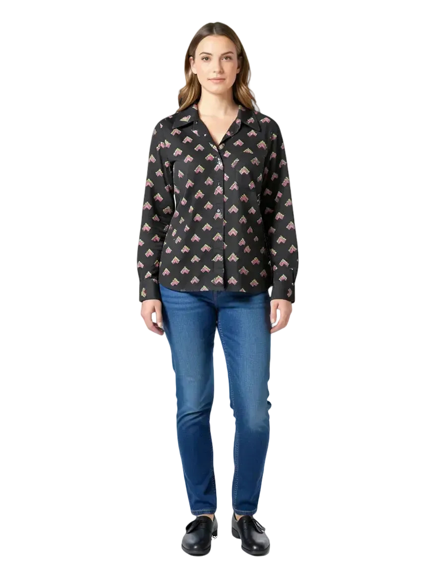 Chemise à motif Taille L CoClo Custom Upcycling femmes