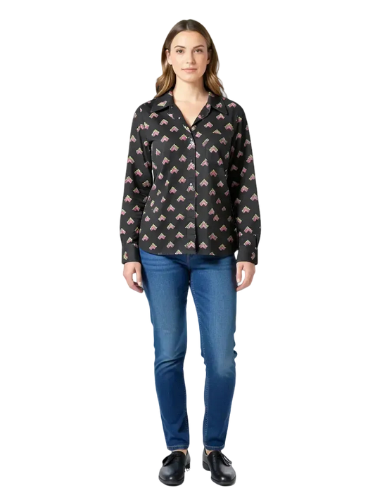 Chemise à motif Taille L CoClo Custom Upcycling femmes