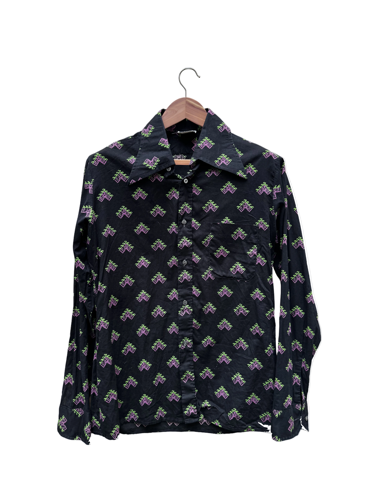 Chemise à motif Taille L CoClo Custom Upcycling femmes