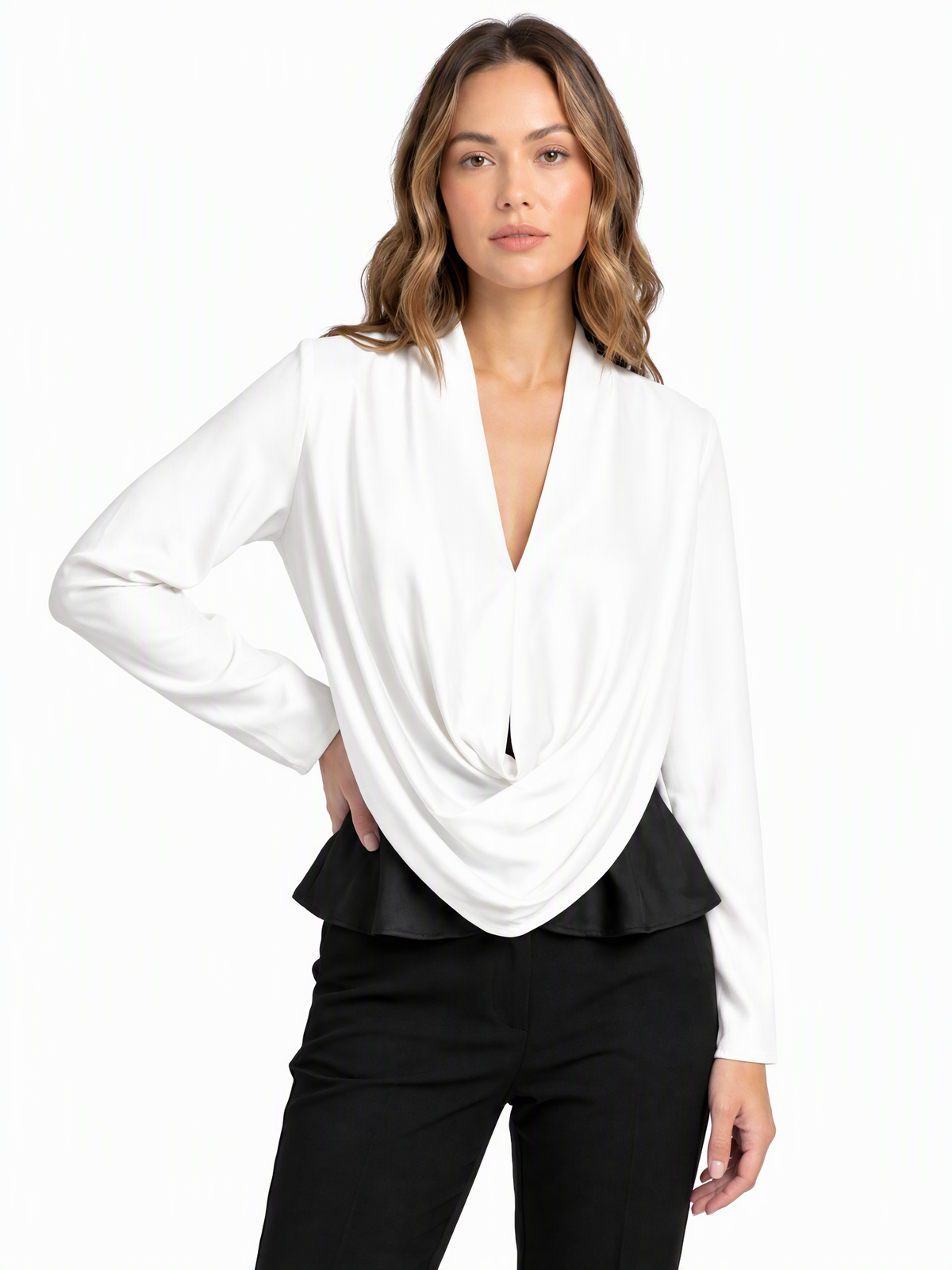 Chemisier Blanc et noir taille 38 Donna Dura Seconde main CoClo Femmes