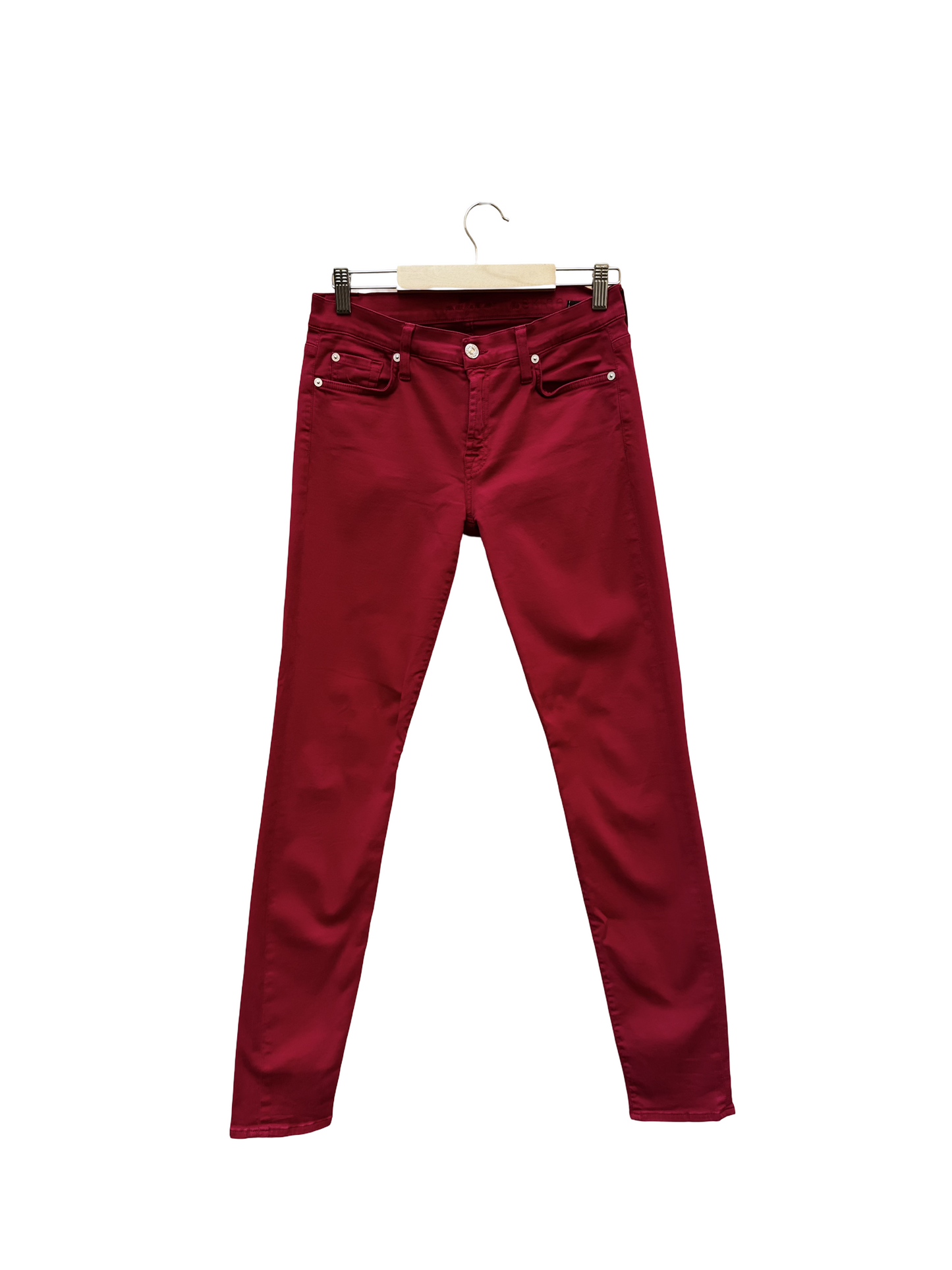 Jean Slim Rouge Taille 27 seconde main femme