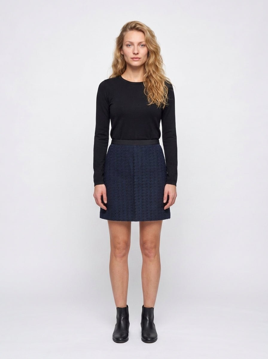 Jupe_Bleu_nuit_Caroll_taille_36_seconde_main_CoClo_Femmes