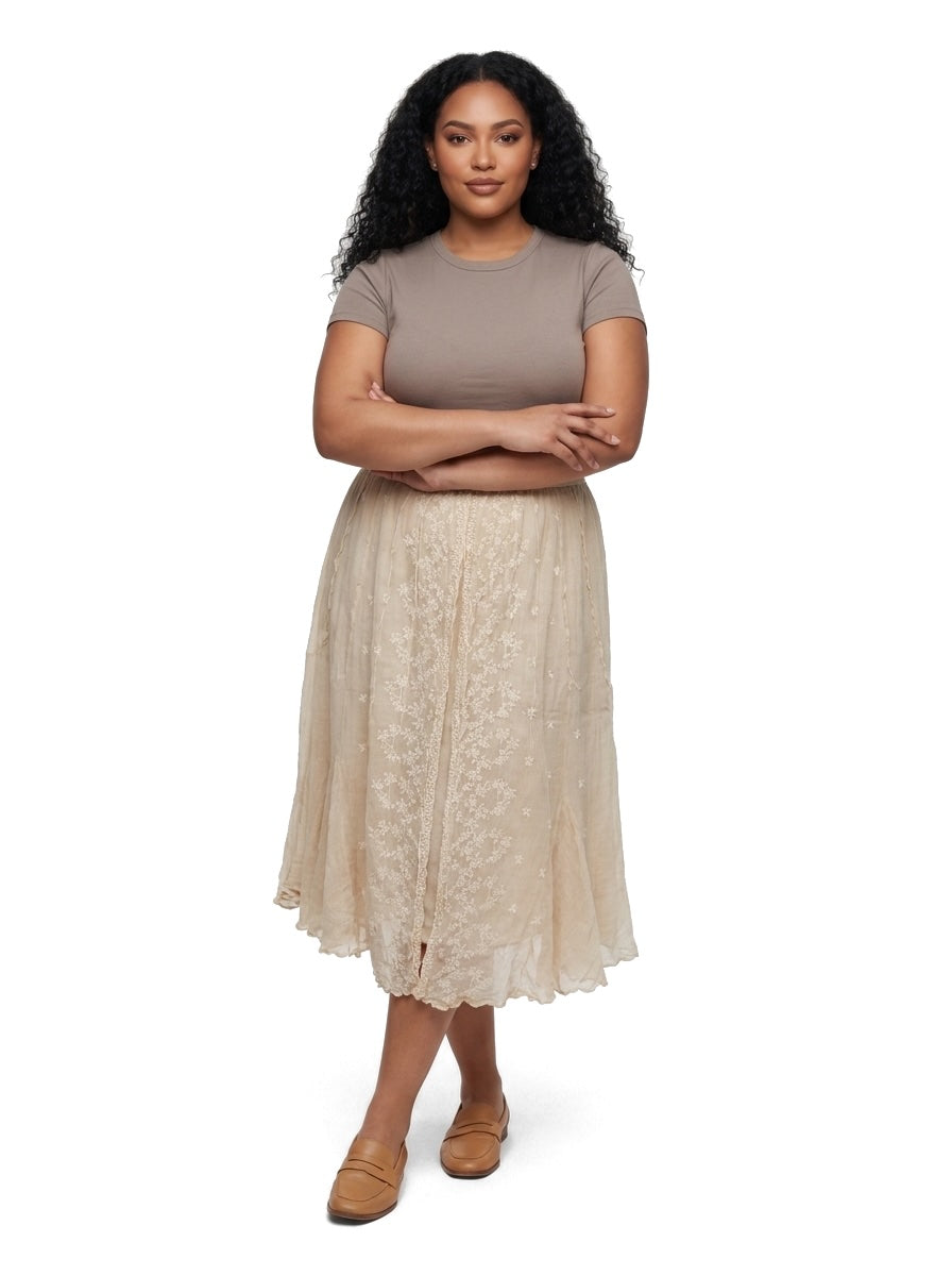 Jupe Caroline Bliss dentelles beige Taille 44 Seconde main CoClo Femmes
