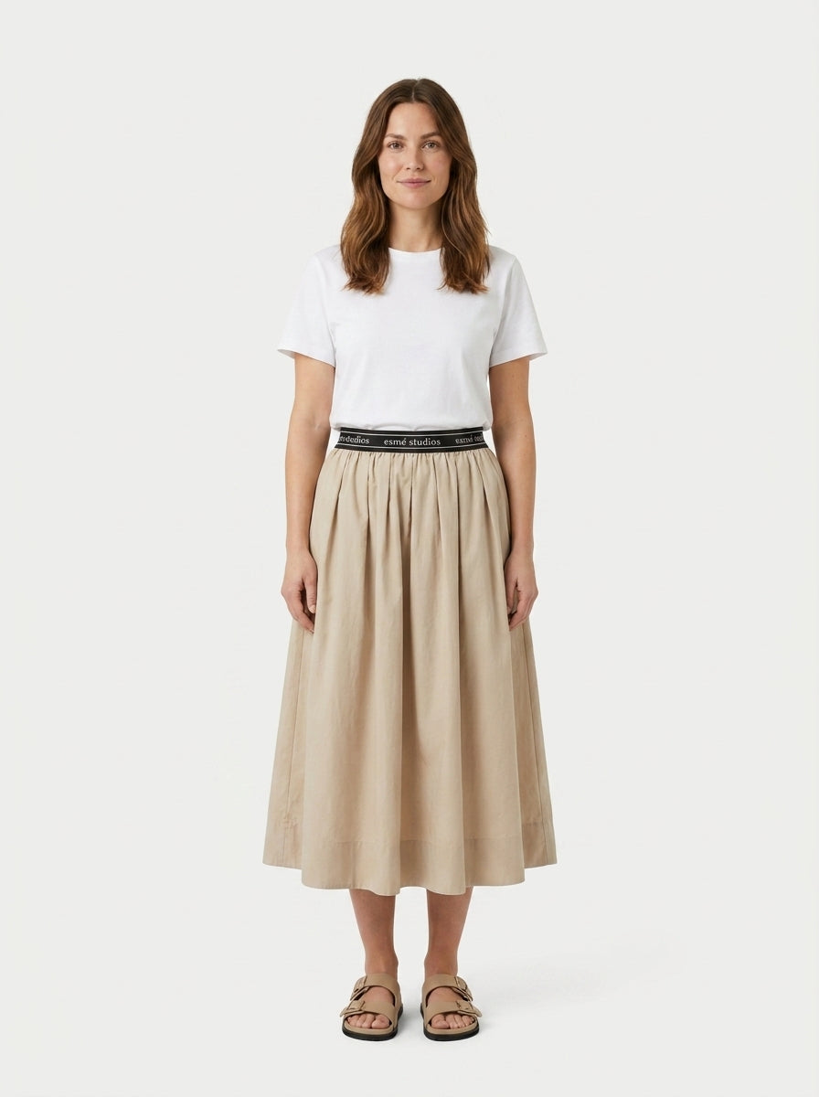 Jupe midi beige esme studios Seconde main CoClo Femmes