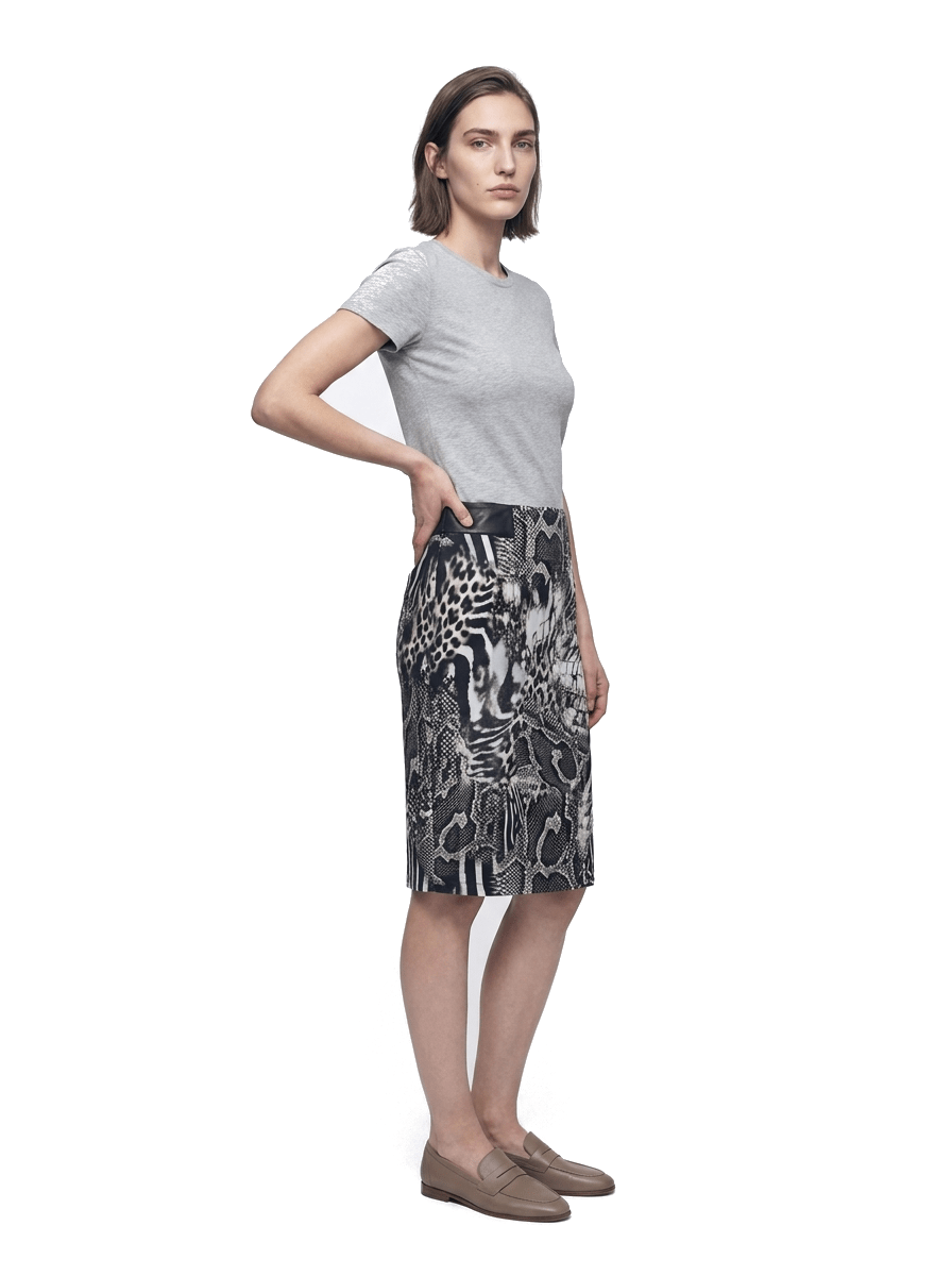 Jupe taille 38 imprime noir Donna Dura Seconde main CoClo Femmes
